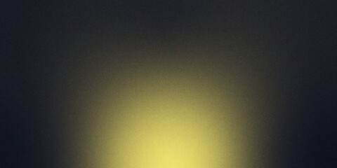 Wall Mural - black gradient background with grainy glowing yellow light and noise texture effect for modern banne