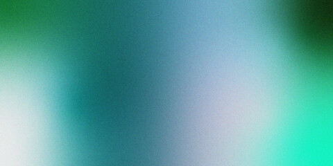 Wall Mural - abstract teal green blue gradient background with glowing noise texture and grainy effect for creati