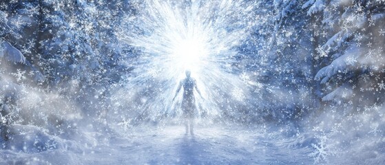 Wall Mural - Winter spirit. AI.
