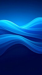 Abstract blue wavy lines on dark blue background