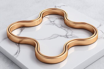 Gold cross shape on white marble