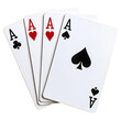 © Pankaj Kumar - Four aces playing cards close up studio shot set bet on transparent background
