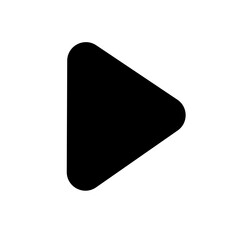 Simple Black and White  play button  flat black icon SVG