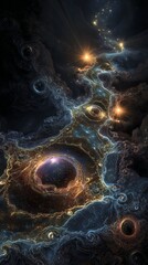 Wall Mural - Abstract Colorful Deep Space Nebula