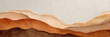 © Hmen - Paisaje abstracto de acuarela en tonos terrosos, capas onduladas que evocan montañas o dunas.