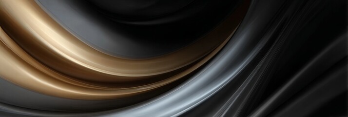 Wall Mural - elegant and stylish abstract background featuring golden and black curves with smooth silky texture