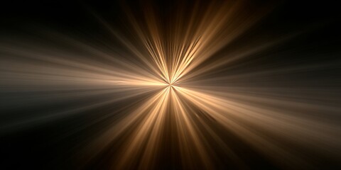 Wall Mural - golden light rays emanating from a central point against a deep black background, stunning effect