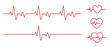 © Dear Lala - Heart rate pulse graph. Heartbeat icon. ECG, EKG test report. Electrocardiogram line symbol. Heart rhythm sign. Transparent png and vector illustration.