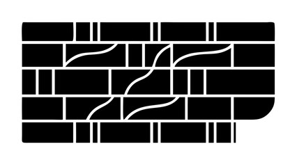 Illustration of a brick wall with a wavy line pattern running through the structure design element