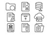 © Александр Михайлюк - Academic Storage Icons. Line style icons of academic and research storage: research folder icon, thesis file icon, data repository