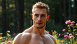 © Seksan - Masculine Strength: A Muscular Man in a Serene Forest