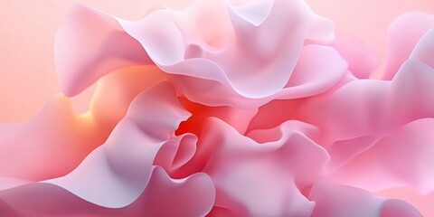 Canvas Print - abstract rose pastel pink curves with gentle flowing texture and soft shapes in modern art style
