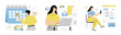 © vectorhot - Online tax payment. Personal financial account. People pay tax bill online on the website form. Flat vector illustration isolated on white background.