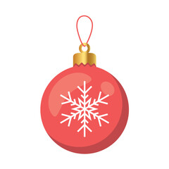 Wall Mural - simple christmas ball with snowflake isolated vector illustration