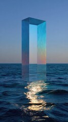 Wall Mural - Glass portal on ocean, vibrant colors