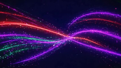 Wall Mural - colorful light trails gracefully flowing through the vast expanse of space, adorned with sparkling p