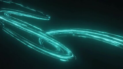 Wall Mural - turquoise light trails gracefully flowing and intertwining, creating dynamic circular patterns again