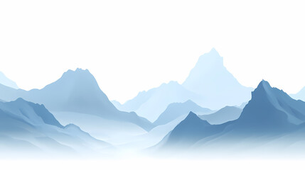 Naklejka na meble Misty Mountain Range Landscape Painting