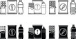 © MUZIHID CREATION - Collection of snack and drink icons in outline and solid black styles