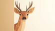 © CrazyJuke - A curious deer peeks around a corner, capturing the essence of natures intrigue in a vibrant, cartooninspired style.