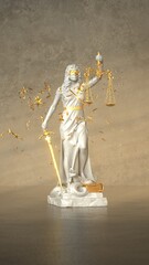 Sticker - 3D illustration - Lady Justice Statue Stardust.