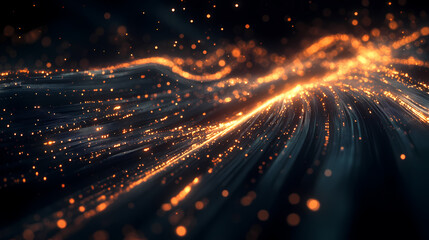 Wall Mural - Abstract Digital Flowing Particles
