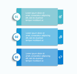 Wall Mural - modern business infographic template with 3 options or steps