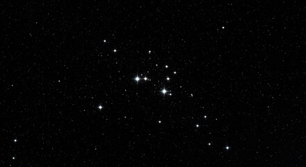 Wall Mural - A beautiful star cluster shines brightly in the vast, dark expanse of the deep space cosmos