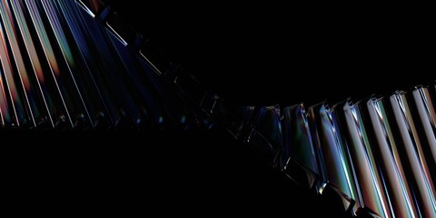 Wall Mural - futuristic glass structure on black background, 3d render