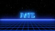 © Ehans_Stock - Digital Neon Grid with Glowing Blue DATE Text and Starry Space Background date