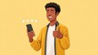 © Oleksandr - Great Customer Service. Happy Man Giving Thumbs Up for Positive Online Review on Mobile Phone