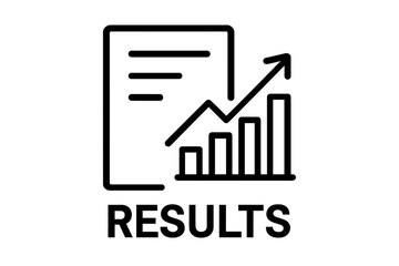 Graph showing results and growth trends on document background results-centric layout