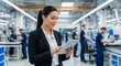 © Nazlykhan - Asian female professional using tablet in modern manufacturing facility