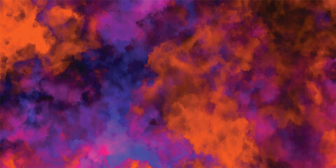 Wall Mural - Abstract watercolor artwork in vibrant purple and orange tones for modern background design