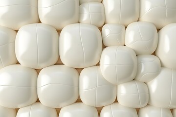 Canvas Print - Creamy White Abstract 3D Render: Seamless Organic Pebble Texture Background