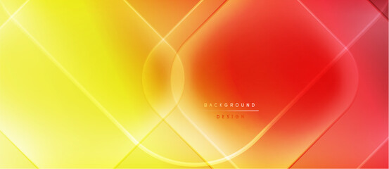 Wall Mural - bright gradient background. yellow transitions to orange, then red. lines create dynamic, modern vis