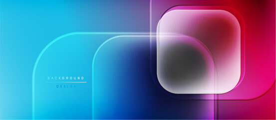 Wall Mural - abstract vibrant gradients. geometric shapes overlap, creating modern design. blue transitions into 