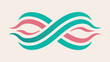 © MAHI - Intertwined Teal and Pink Waves Forming an Infinity Symbol on a Light Background peach