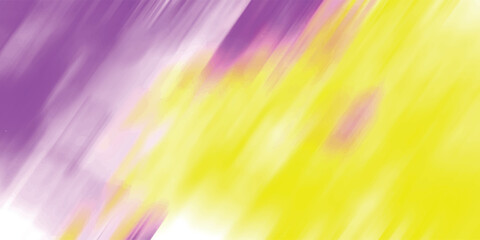 Wall Mural - Abstract watercolor background with purple and yellow brushstrokes illustrating artistic expression and textured design elements