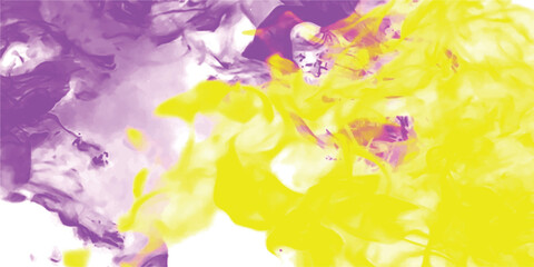 Wall Mural - Abstract watercolor painting with vibrant purple and yellow blending creating a dynamic and artistic composition suitable for various creative uses.