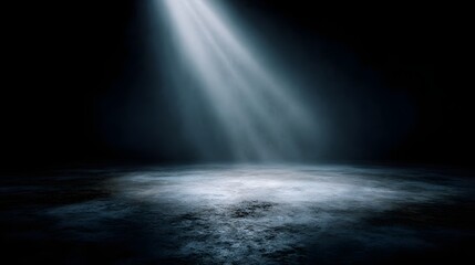 Wall Mural - empty space with ground reflection under spotlight long title an empty minimalist studio space with 