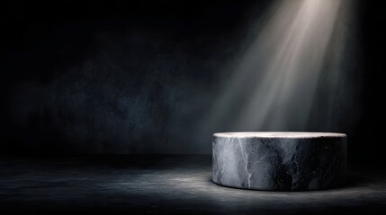 Wall Mural - Elegant marble podium lit by dramatic spotlight