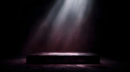 Wall Mural - dramatic dark platform under a spotlight