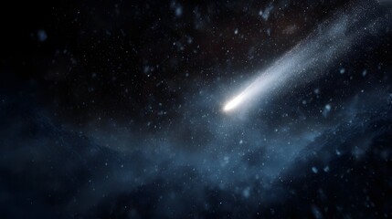 Wall Mural - comet streaking through the solar system leaving an icy trail of light