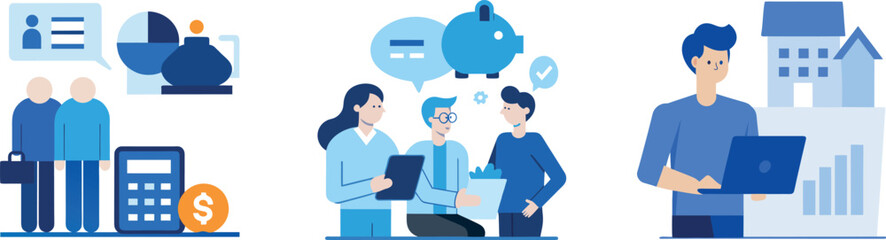 business people working for data analytics and monitoring on web report dashboard monitor and business finance investment design concept