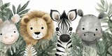 AKWARELOWE ILUSTRACJE UROCZYCH ZWIERZĄT Z DŻUNGLI