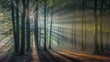 © Mia - Sunlit Forest Path with Autumn Leaves