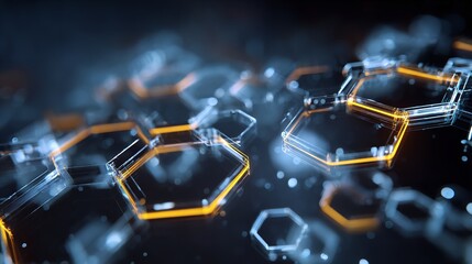 Wide hi-tech futuristic technology background