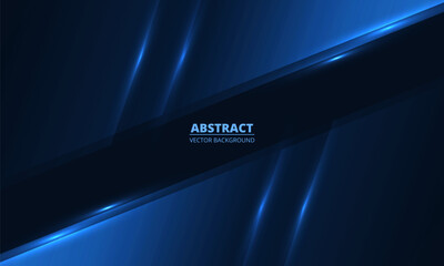 Wall Mural - dark blue abstract background with geometric dynamic glowing diagonal lines. vector abstract backgro