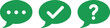 © hamad - Chat communication speech bubble question mark checkmark dots dialog conversation message icon symbol graphic silhouette